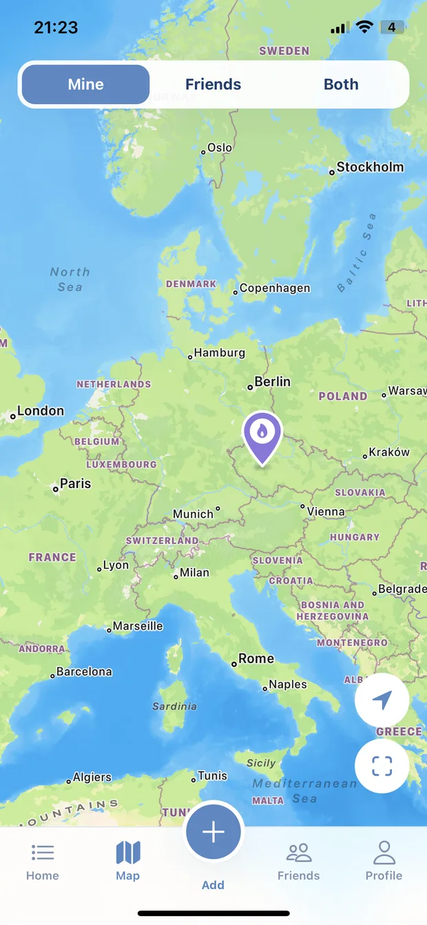 Leap map with bucket list places